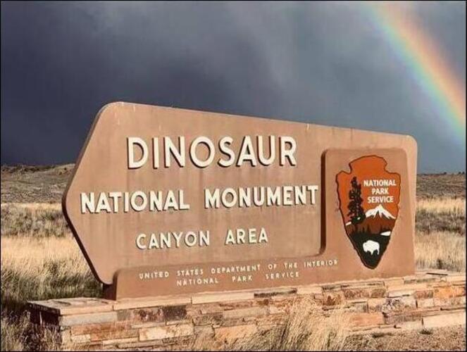 Dinosaur National Monument Sign